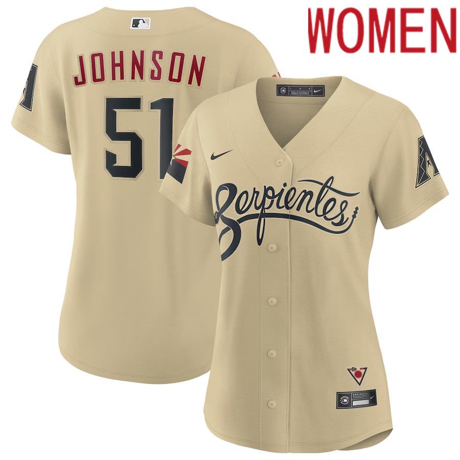 Women Arizona Diamondbacks #51 Randy Johnson Nike Sand City Connect Replica Player MLB Jersey